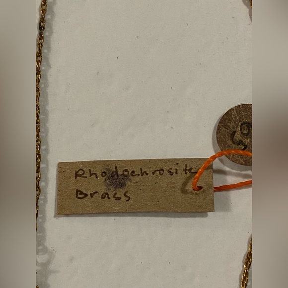 Brass & Rhodochrosite Necklace - Picture 5 of 6